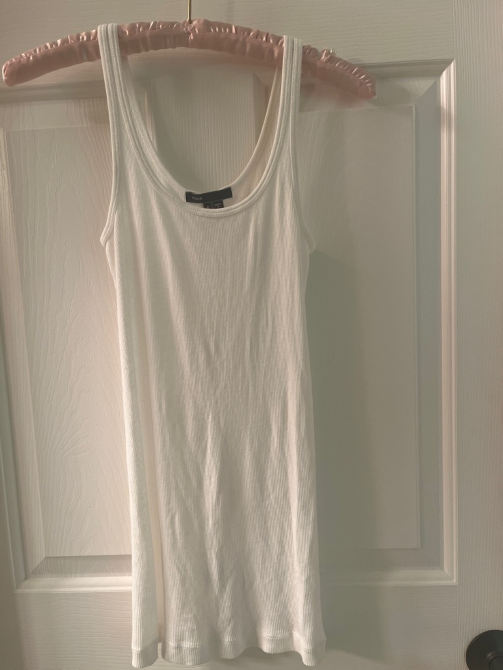 Vince White Ribbed Tank top
